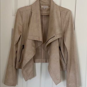 Lavender Brown cream/tan zip up jacket Small